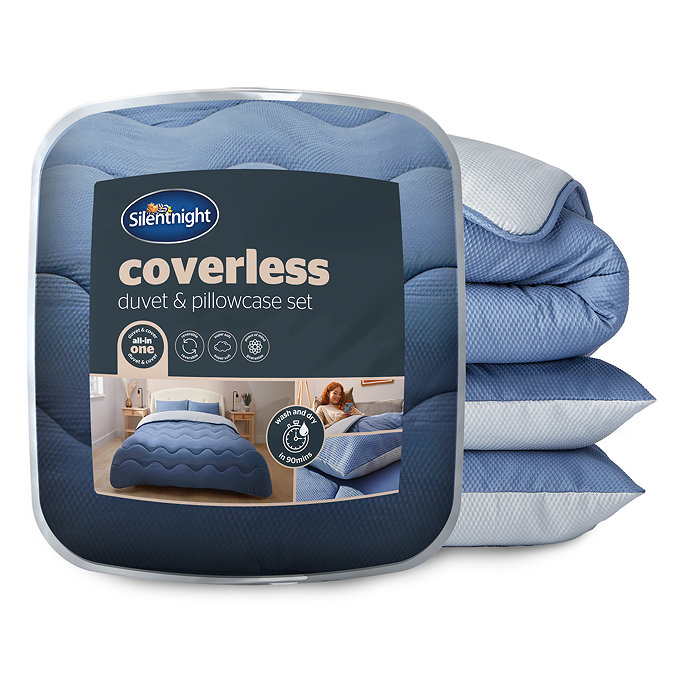 Silentnight Seersucker Coverless Duvet 10.5 Tog - Blue Light Grey