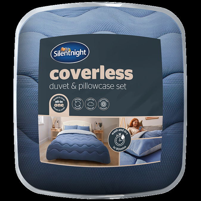 Silentnight Seersucker Coverless Duvet 10.5 Tog - Blue Light Grey