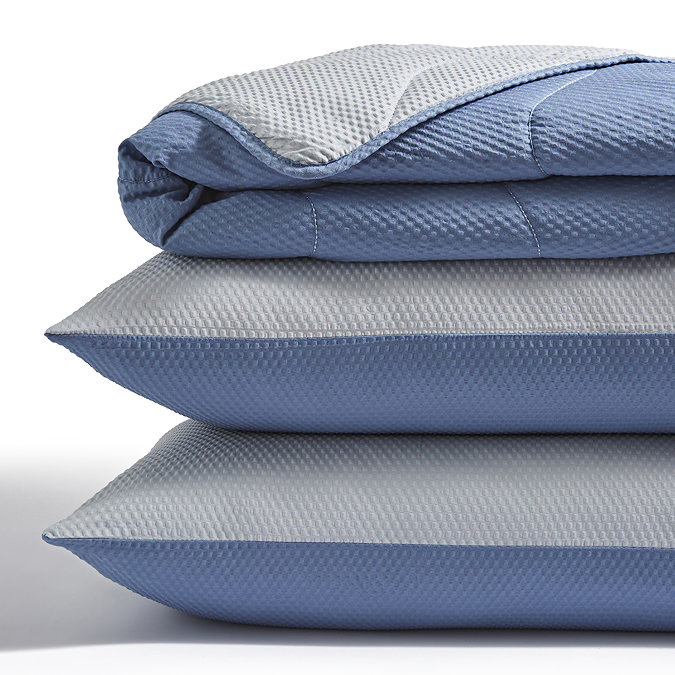 Silentnight Summer Breeze Seersucker Coverless Duvet 2.5 Tog Blue Light Grey