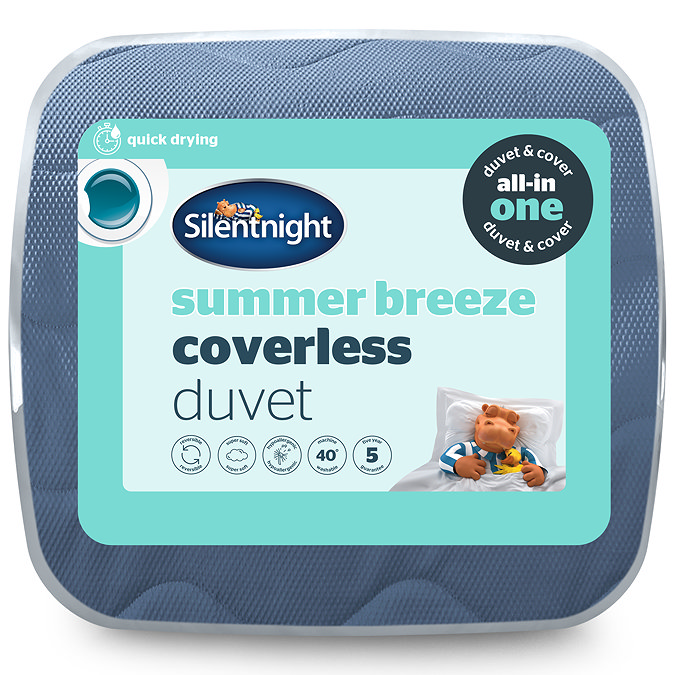 Silentnight Summer Breeze Seersucker Coverless Duvet 2.5 Tog Blue Light Grey