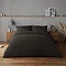 Supersoft Duvet Cover in black on bed image 