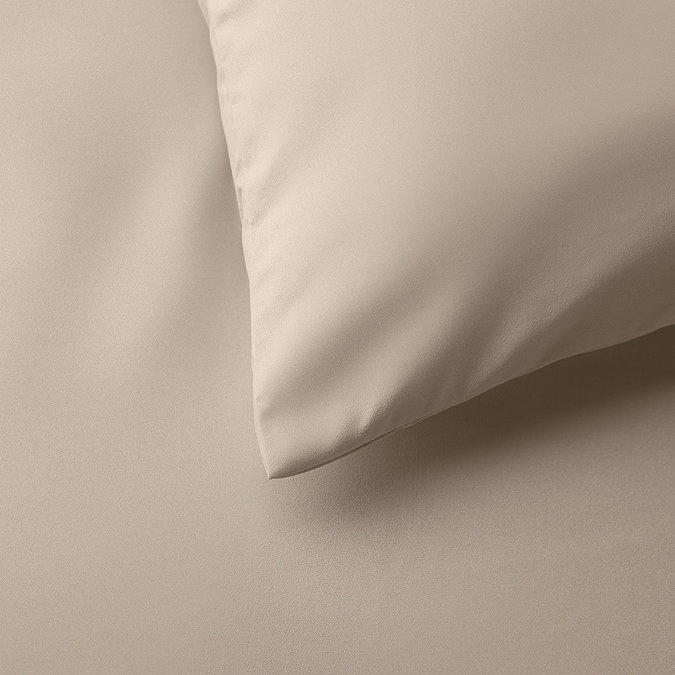 Supersoft Duvet Cover Set in Natural closeup on bed image 3