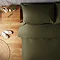 Supersoft Duvet Cover Set Olive close up on bed image 2