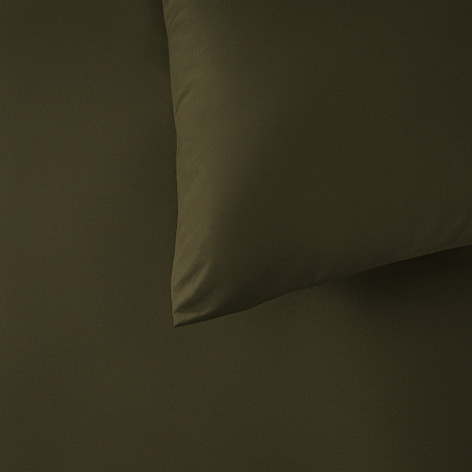 Supersoft Duvet Cover Set Olive close up on bed image 3
