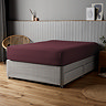 Supersoft Fitted Sheet in berry on bed image 1