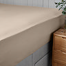 Supersoft fitted sheet natural on bed image 1