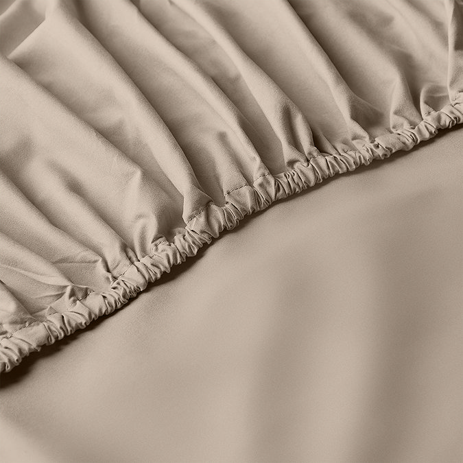 Supersoft fitted sheet natural close up on bed image 2