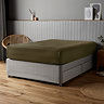 Supersoft Fitted sheet in olive on bed image 1