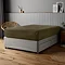 Supersoft Fitted sheet in olive on bed image 1
