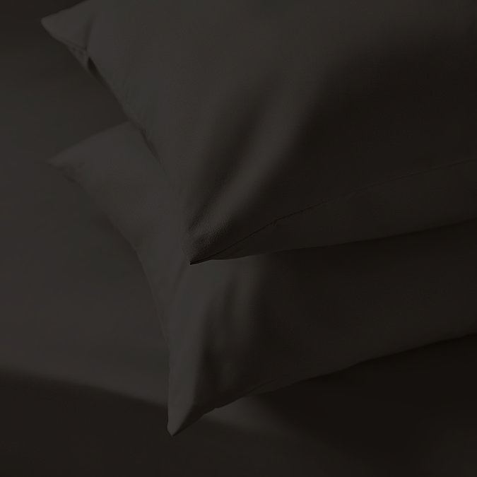 close up on texture of supersoft black pillowcases