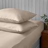 Silentnight Supersoft pillowcase pair in natural on bed image 1