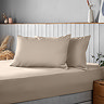 Silentnight Supersoft pillowcase pair in natural on bed image 1