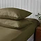 Supersoft pillowcase pair in Olive on bed image 2