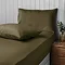 Supersoft pillowcase pair in Olive on bed image 3