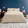 Natural & Cream Teddy fleece Duvet Set