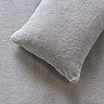 Teddy fleece pillow Silver on bed image 