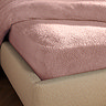 Teddy Fleece Fitted Sheet in blush on bed image 2