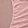Teddy Fleece Fitted Sheet in blush close up on bed image 3