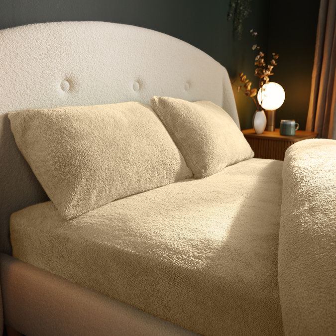 Teddy Fleece natural fitted sheet