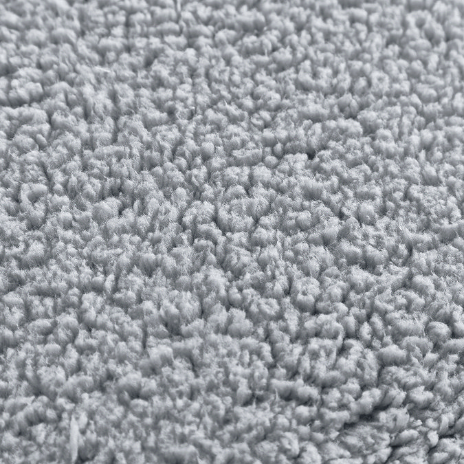 Teddy Fleece Fitted Sheet in silver close up of texture image 3