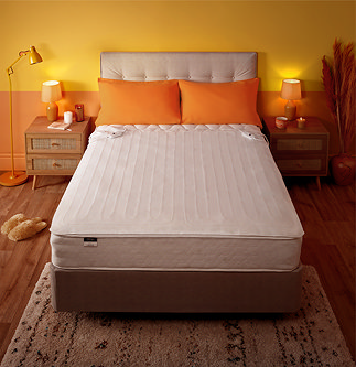 yours and mine electric blanket topper for mattress, with two separate heat pads for controlled adjustments on each side