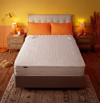 yours and mine electric blanket topper for mattress, with two separate heat pads for controlled adjustments on each side