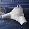 Velvet Cuddle chair cushion silver on bed front image