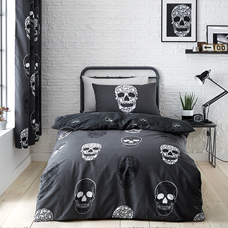 skulls duvet cover set