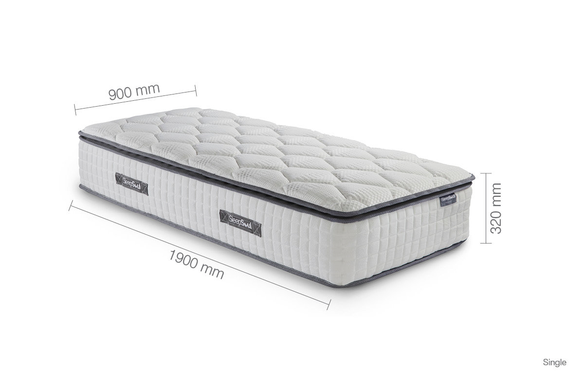 line dimensions image for deep single mattress