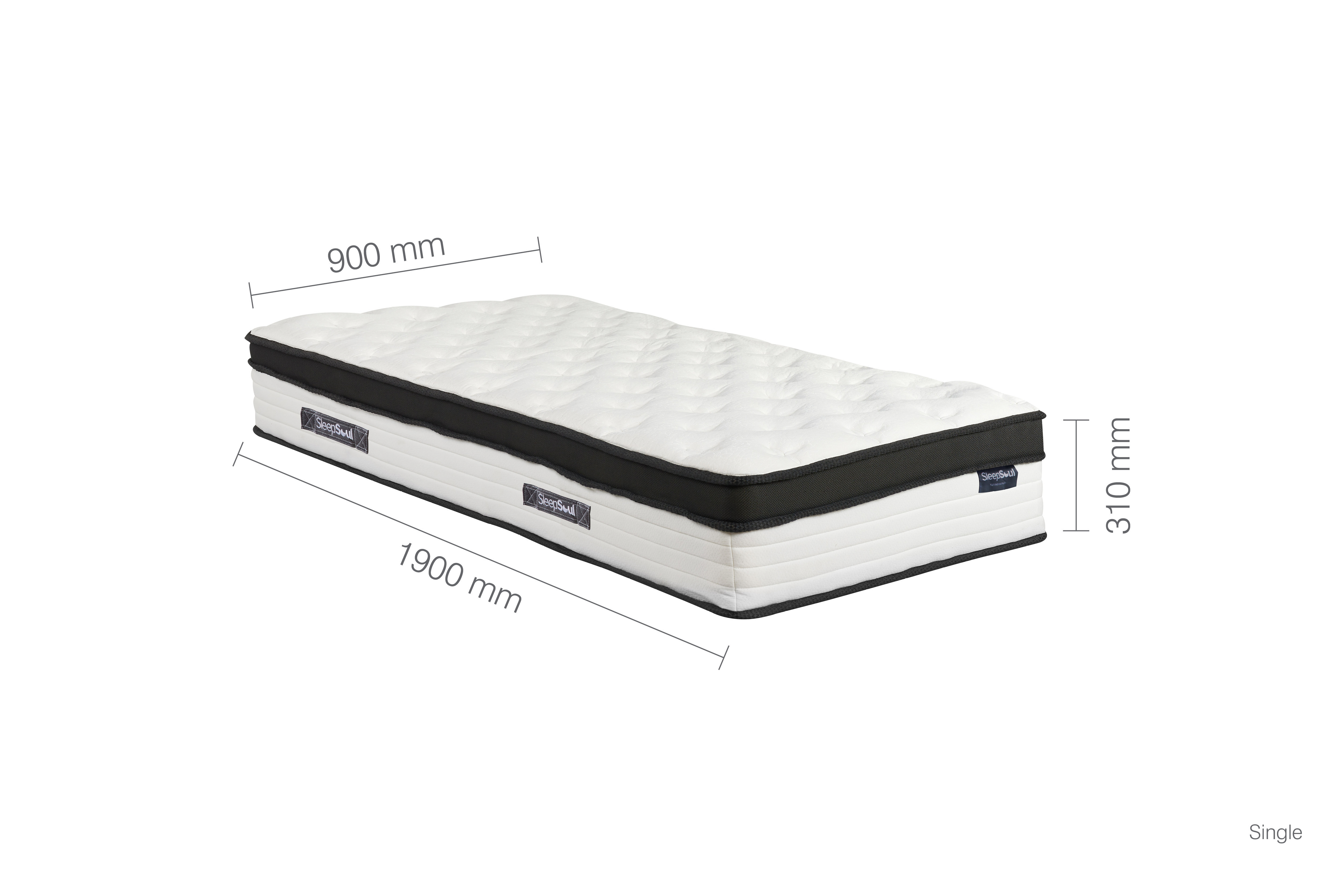line dimensions image for single mattress