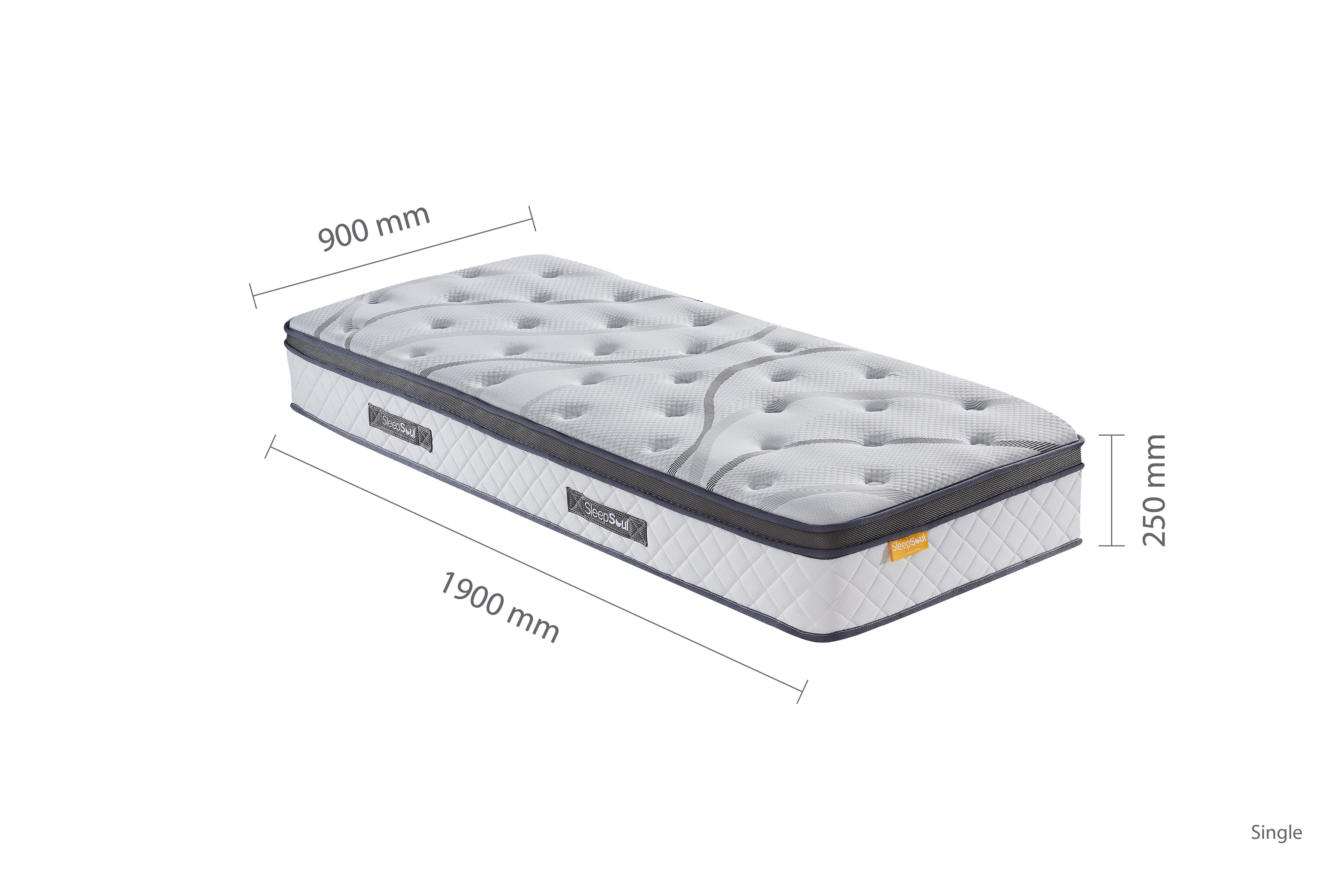 line dimensions image for single mattress