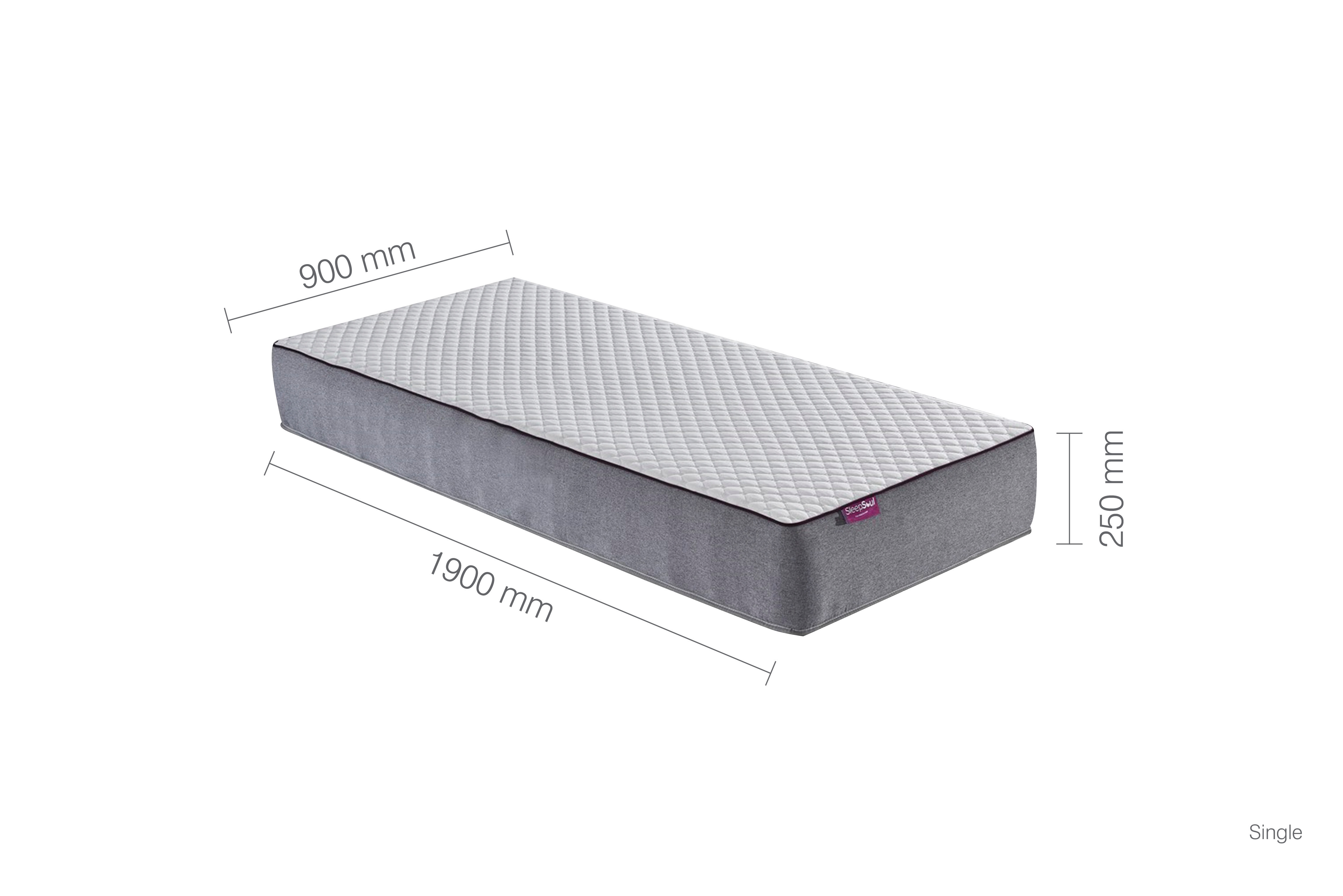 line dimensions image for single mattress