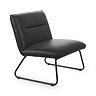 image cut out on white background of squared faux leather lounge chair