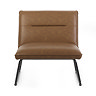 front on image cut out on white background of faux leather brown chair