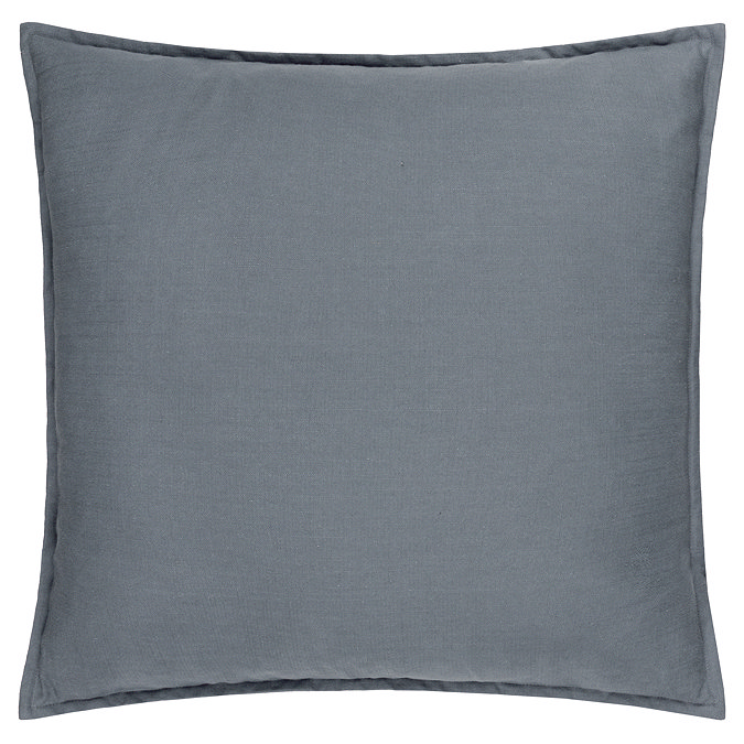 slub cotton 50x50cm feather cushion in Denim