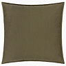 Slub Cotton 50x50cm Feather cushion in Lichen green
