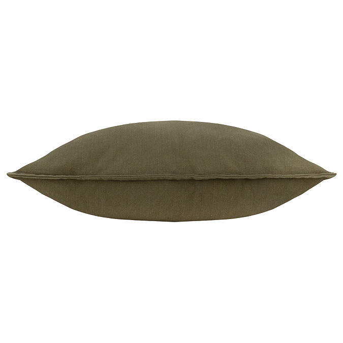 Slub Cotton 50x50cm Feather cushion in Lichen green