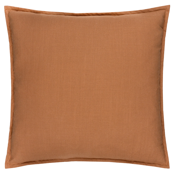Slub Cotton 50x50cm Feather Cushion Toffee