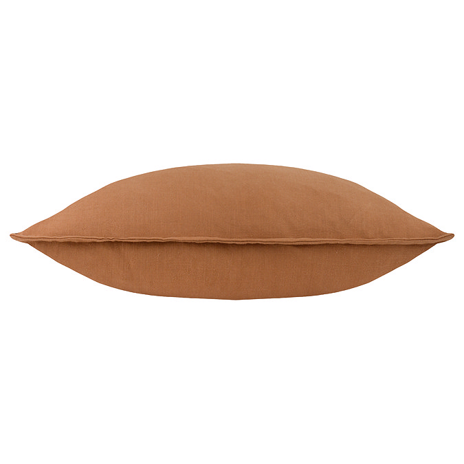 Slub Cotton 50x50cm Feather Cushion Toffee