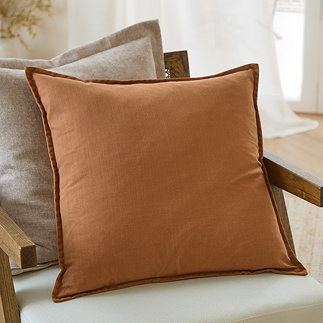 Slub Cotton 50x50cm Feather Cushion Toffee