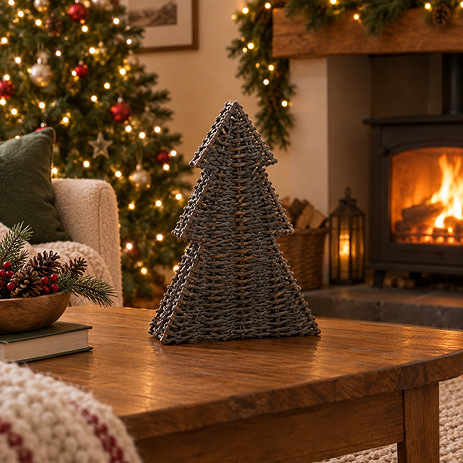 Wicker style Christmas tree small