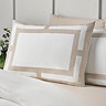Mono panel duvet cover set in natural on bed image 2