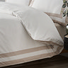 Mono panel duvet cover set in natural on bed image 4