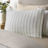 So soft seersucker stripe natural duvet cover set on bed image 3