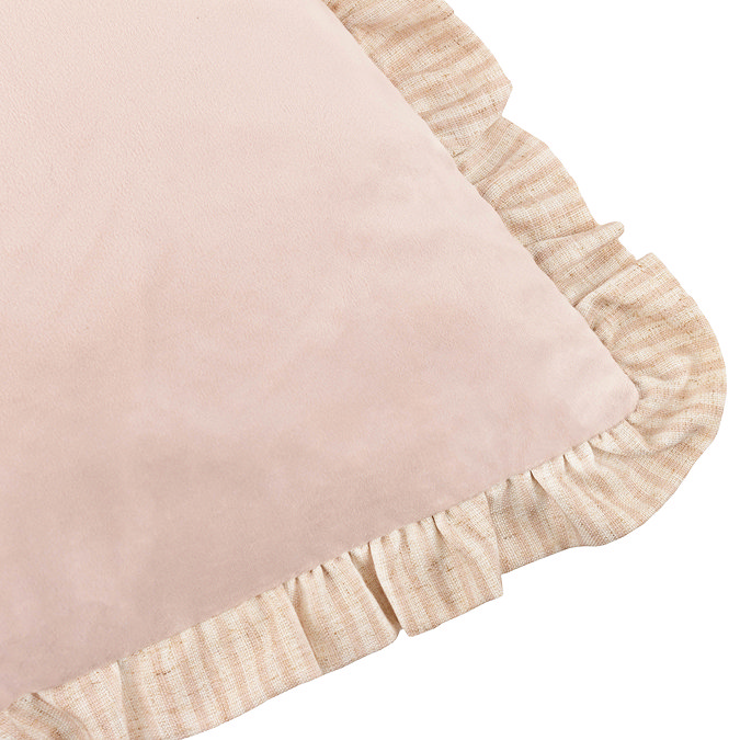 solene ruffle cushion in pink close up image 4