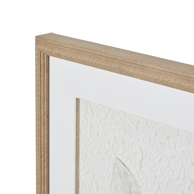 Solli White Feathers art mounted in beaded frame