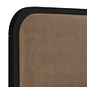 close up on padded mole fabric of bed headboard