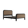 cut out image of brown and black curved slatted bed