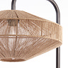 close up image of woven jute head of floor lamp