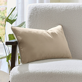 Spencer Linen Piped Velvet Cushion - Moss main image